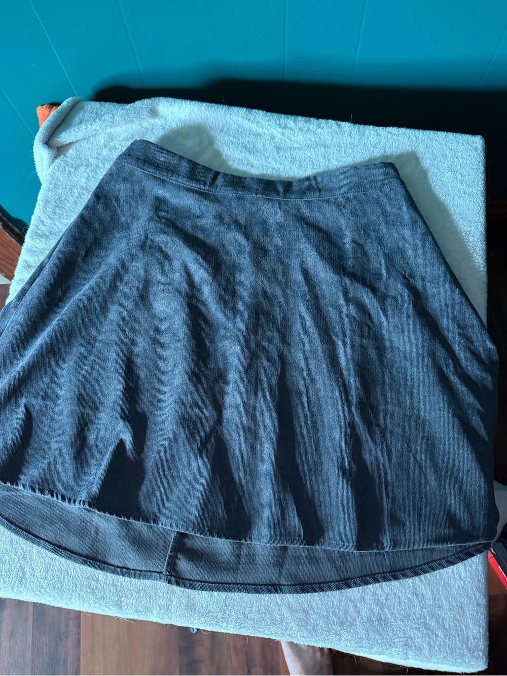 Classic A-Line Denim Skirt - Charcoal Gray
